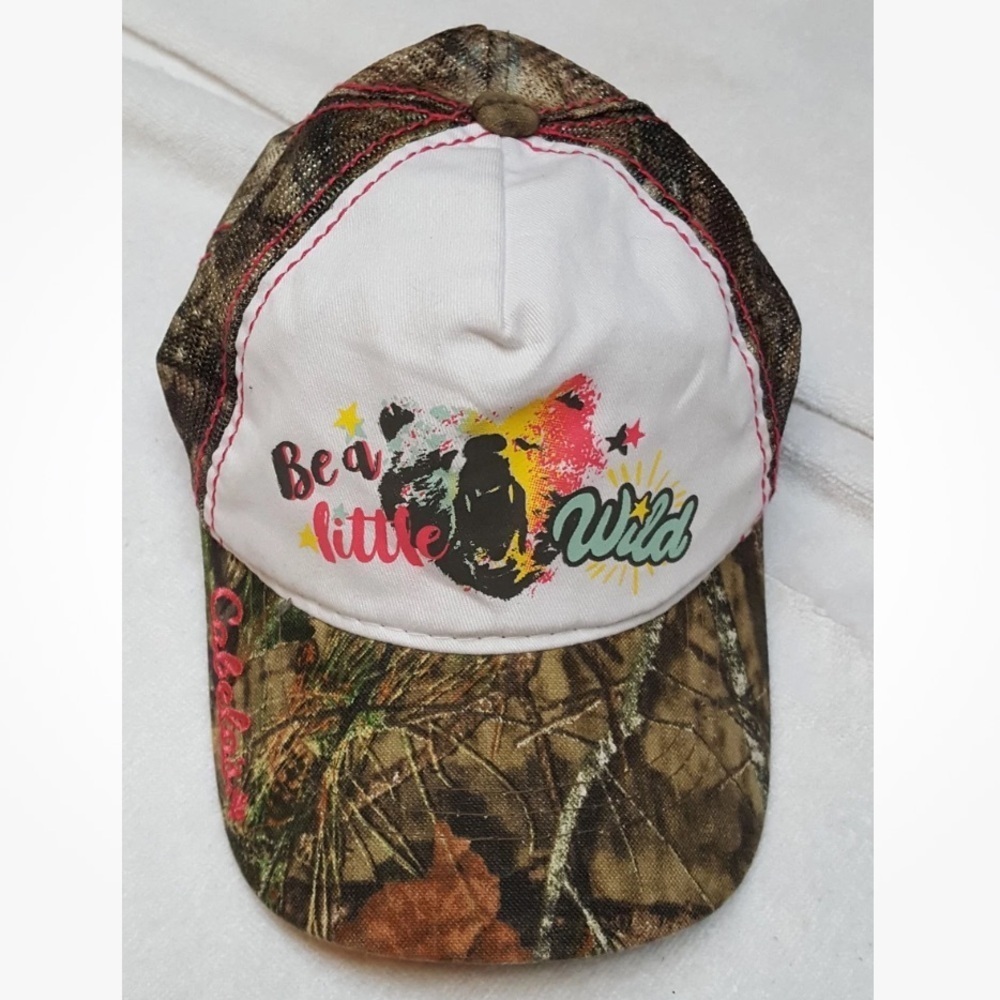 Cabela's Camouflage Cap hat pink with Colorful Accents cute wild embroidery